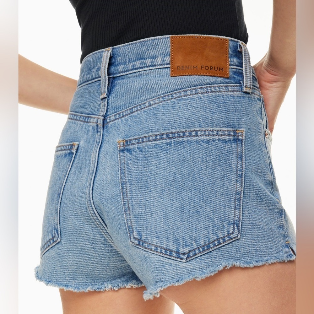 Denim Forum Yoko High Waist Micro Jean Shorts Size 25